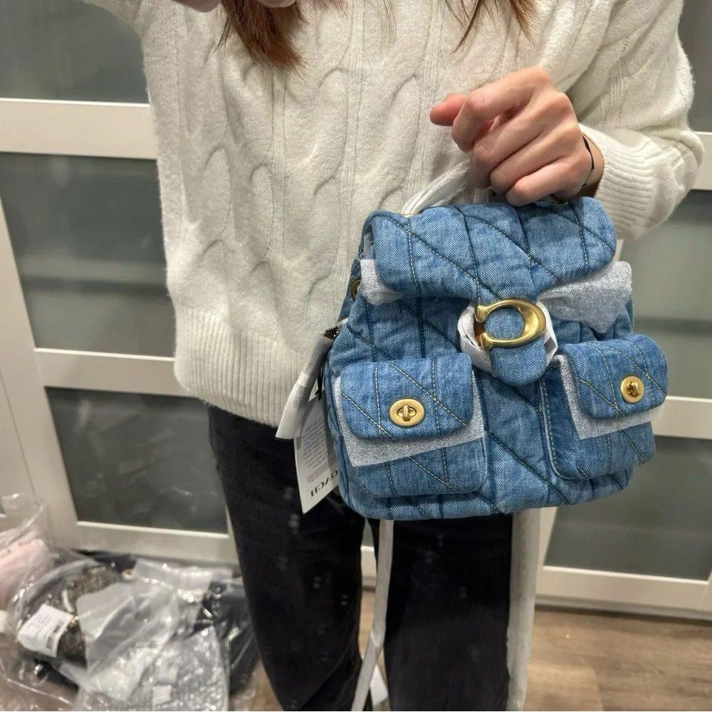 NWT Coach tabby backpack denim - Picture 8 of 11